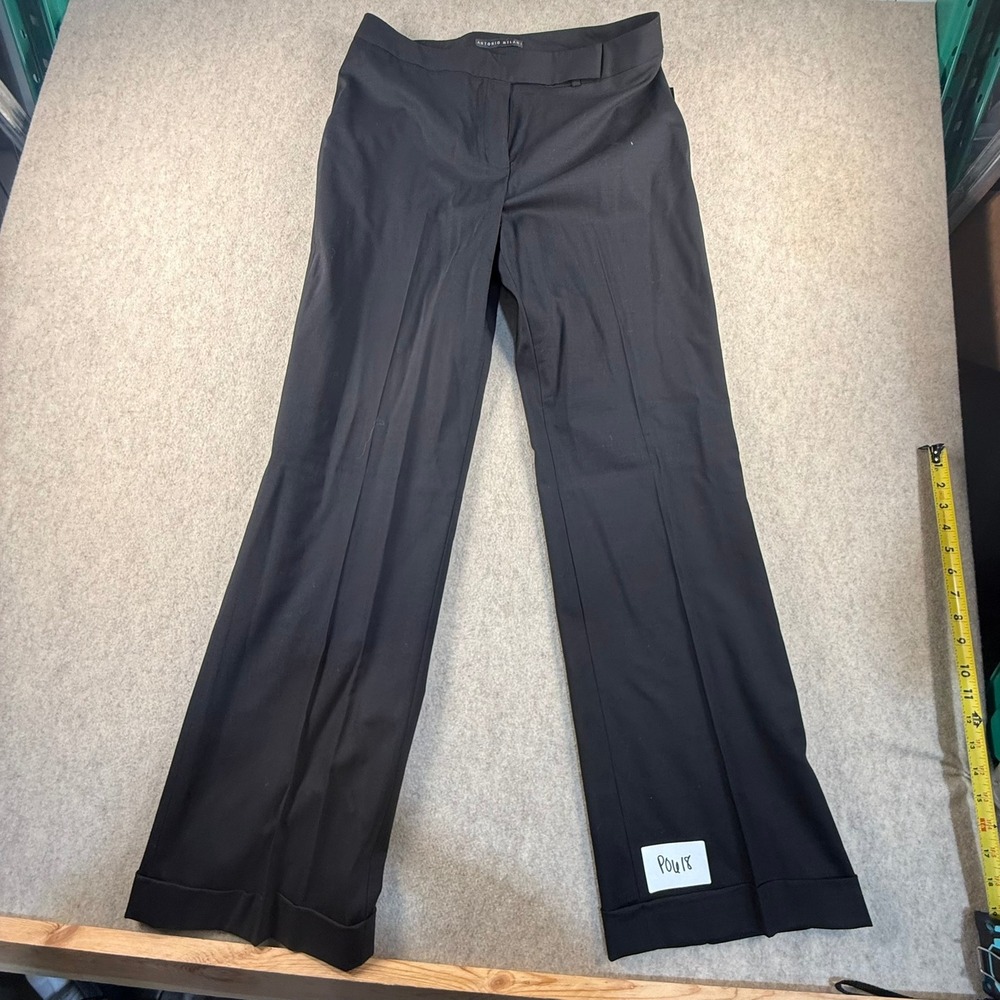 NWT Antonio Melani Rachel Black Wool Blend Cuffed Dress Pants Trousers W 12